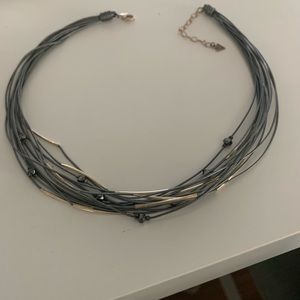 Silpada leather cord silver necklace